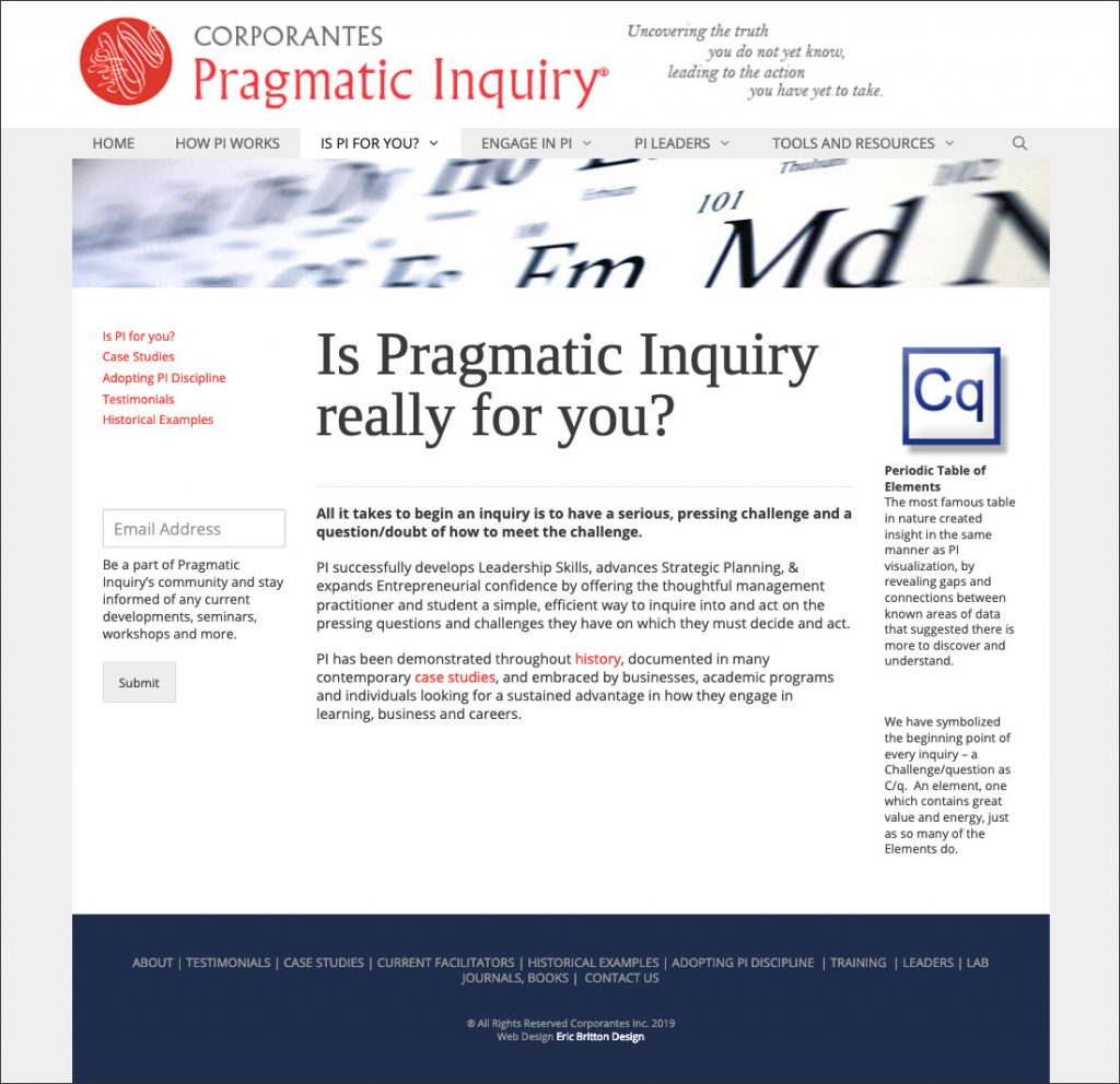 Pragmatic Inquiry – Eric Britton Design